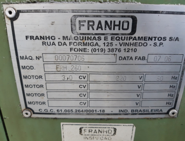 Foto: SERRA DE FITA FRANHO FRH 260 ANO 2006