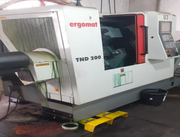 Foto: TORNO CNC AUTOMÁTICO ERGOMAT - TND 200 - ANO 2012 - COM FERRAMENTA ACIONADA