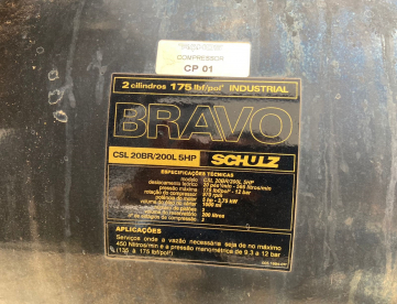 Foto: COMPRESSOR DE AR 20O L -5 HP -SCHULZ