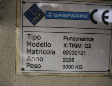 Foto: PUNCIONADEIRA CNC GASPARINI X-TRIM Q2 - ANO 2007 - SIEMENS 840D - 1200MM x 3000MM