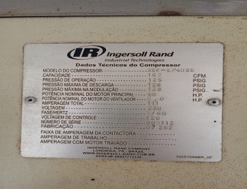 Foto: COMPRESSOR DE PARAFUSO INJERSOLL RAND -SSR- EP40 SE