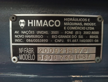 Foto: INJETORA DE PLASTICOS HIMACO ATIS 1600/740 - ANO 2009