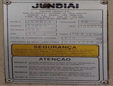 Foto: PRENSA EXCÊNTRICA FREIO E FRICÇÃO -JUNDIAI L 80 TONELADAS -NR 12 - ANO 1997