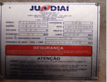 Foto: PRENSA EXCÊNTRICA FREIO E FRICÇÃO JUNDIAI  300TONELADAS TCI F5 2B -ANO 2003