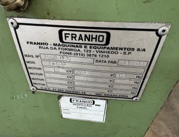 Foto: SERRA DE FITA HORIZONTAL - FRANHO - FM500 - ANO 2003