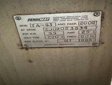 Foto: RETIFICA PLANA TANGENCIAL - FERDIMAT - TA63 -640 X 375 - ANO 2008