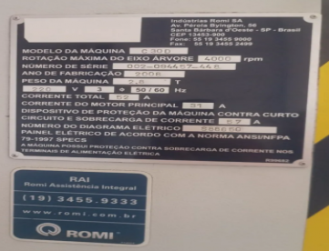 Foto: TORNO CNC - ROMI - CENTUR 30D - 1000 MM - ANO 2008