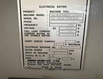 Foto: Centro de Torneamento MORI SEIKI NLX 2500Y-700 