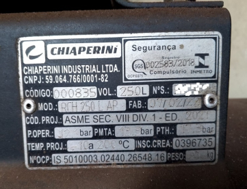 Foto: COMPRESSOR DE AR - CHIAPERINI - RCH 250L AP - ANO 2022