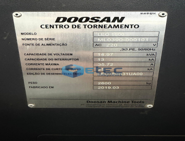 Foto: TORNO CNC - DOOSAN  - LEO 1600 - ANO 2019 - COMANDO FANUC 0i-TF