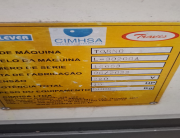 Foto: TORNO MECÂNICO CLEVER L-30200-A - 800MM X 5000MM - ANO 2022