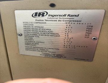 Foto: COMPRESSOR DE PARAFUSO - INGERSOLL - UP6 125 - ANO 2020