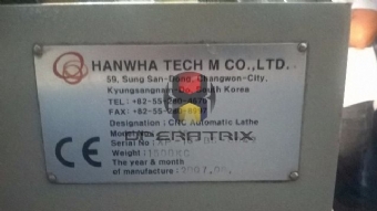 Foto: TORNO CABEÇOTE MOVEL HANWHA XP 16 - ANO 2007