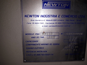 Foto: DOBRADEIRA HIDRAULICA  NEWTON  CNC  PSH 17530 X 3050 ANO 2011