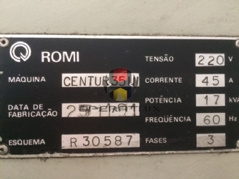 Foto: TORNO CNC - ROMI CENTUR 35 III -  ANO 1991