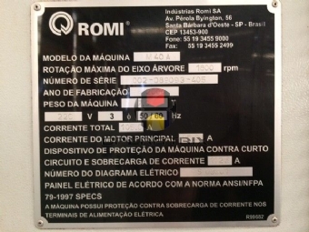 Foto: TORNO CNC - MARCA ROMI - MODELO MULTIPLIC 40A - ANO 2004