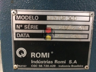 Foto: TORNO CNC - MARCA ROMI - MODELO CENTUR 30D - ANO 2004