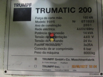 Foto: Puncionadeira TRUMPF - TC200r - Ano 2001