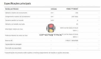 Foto: Centro de Torneamento Doosan - PUMA TT1800SY