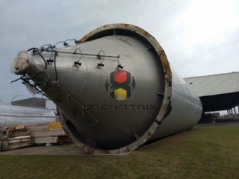 Foto: SILOS EM ALUMÍNIO COM SECADOR E ESCADA PASSARELA TUBULAÇÃO DE ALIMENTAÇÃO