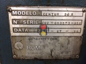 Foto: TORNO CNC - MARCA ROMI - MODELO CENTUR 30S - ANO 1998