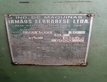 Foto: DOBRADEIRA EXCÊNTRICA - FERRARESE - 3000 X 3MM - 60 TON