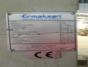 Foto: DOBRADEIRA CNC ERMAK (TURCA) MOD. HVR 3100/6 - 3000MM X 6MM