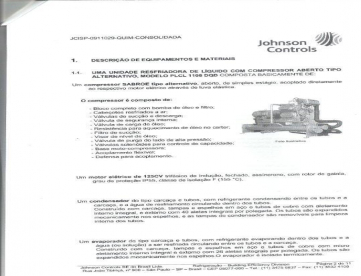 Foto: UNIDADE RESFRIADORA DE LÍQUIDO COM COMPRESSOR TIPO ALTERNATIVO - JOHNSON CONTROLS