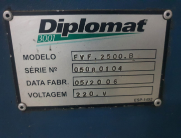 Foto: FRESADORA FERRAMENTEIRA DIPLOMAT  MODELO 2500 B - ISO 40 - ANO 2005
