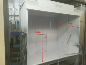Foto: CABINE DE PINTURA A PÓ - 2,27 x 1,65 M