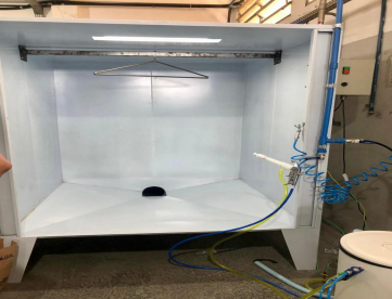 Foto: ESTRUTURA DE PINTURA ELETROSTÁTICA - CABINE,  ESTUFA e BANHO COMPLETO - CAPACIDADE DE PEÇAS ATÉ 1,20 M