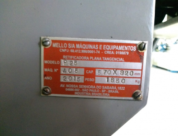 Foto: RETIFICA PLANA MELLO P25 570MM X 320MM - 2015