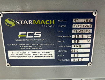 Foto: INJETORA DE PLASTICOS FCS HT150 TONELADAS -ANO 2016