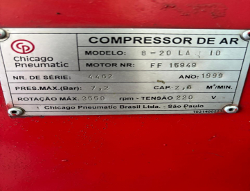 Foto: COMPRESSOR DE PARAFUSO CHICAGO PNEUMATIC S8