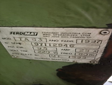Foto: RETIFICA PLANA FERDIMAT TA63 - 640 X 375 -ANO 1997