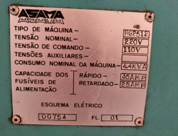 Foto: DOBRADEIRA HIDRÁULICA ASCENDENTE ASAMA - RG 2512 - 1200 X 3MM - ANO 1995