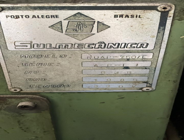 Foto: RETIFICA CILINDRICA SULMECÂNICA - RUAP-750E - ANO 1985 - 220V