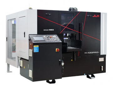 Foto: SERRA DE FITA TIPO COLUNA CNC HORIZONTAL - MARCA JHL- MODELO H-420PRO+ - NOVA