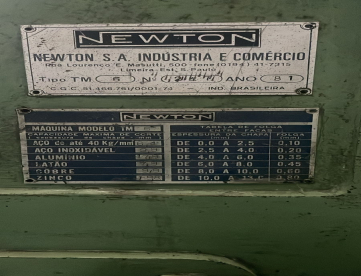 Foto: GUILHOTINA MECÂNICA - NEWTON - TM 6 -2000 / 6.4 MM - ANO 1981