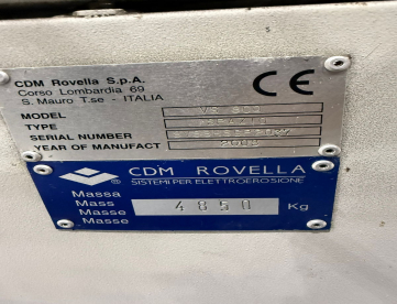 Foto: ELETROEROSÃO PENETRAÇÃO -  ROVELLA - VS800 - ANO 2008 - 800 x 500 x 500 MM