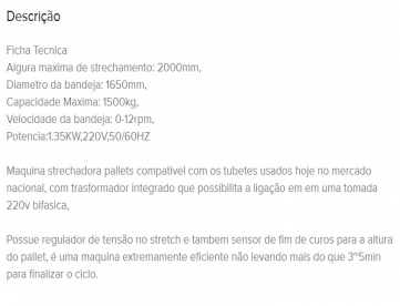 Foto: ENVOLVEDORA DE PALLET (STRETCHADEIRA AUTOMÁTICA)  2000MM X 1650MM - NOVA