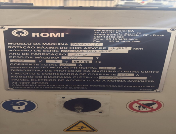 Foto: TORNO CNC - ROMI - GALAXY 20 - ANO 2003 - COMANDO FANUC