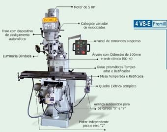 Foto: FRESADORA FERRAMENTEIRA PROMILL MODELO 4-VSE
