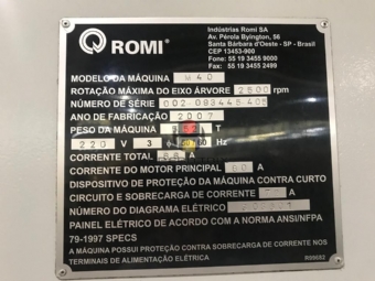 Foto: TORNO CNC ROMI - MULTIPLIC 40 - ANO 2007 - 650 x 2000MM